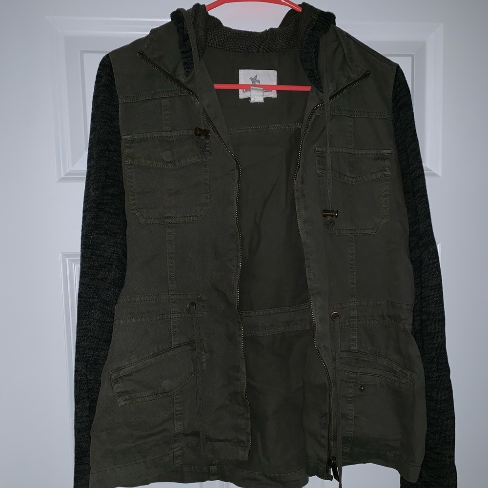 Zip up layered hoodie